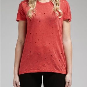 Iro Distressed linen t in clay (red)